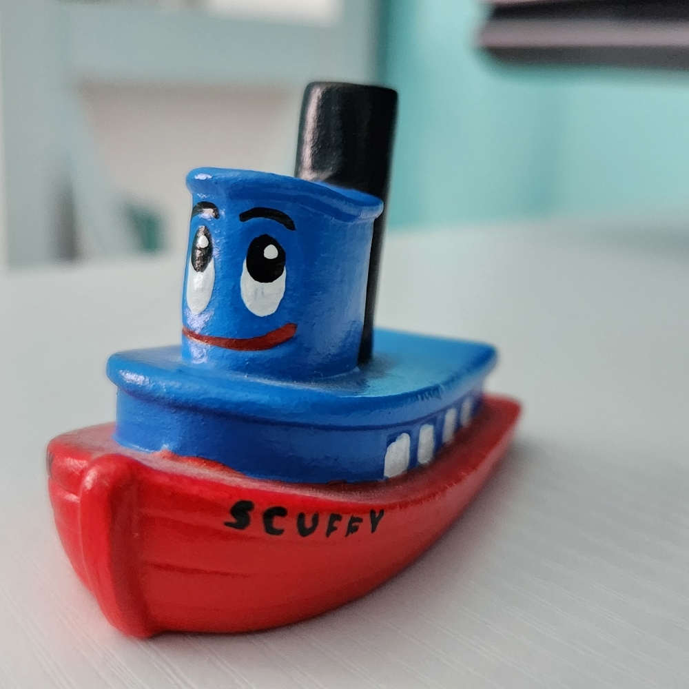 Scuffy Red & Blue Boat Collectible Ceramic Tug Boat 1975 - Picture 2 of 6